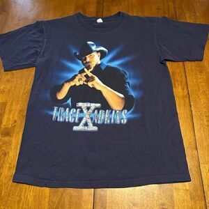 Trace Adkins Country Music 09 Tour Double Sided Tshirt Anvil Blue Bar Size Small